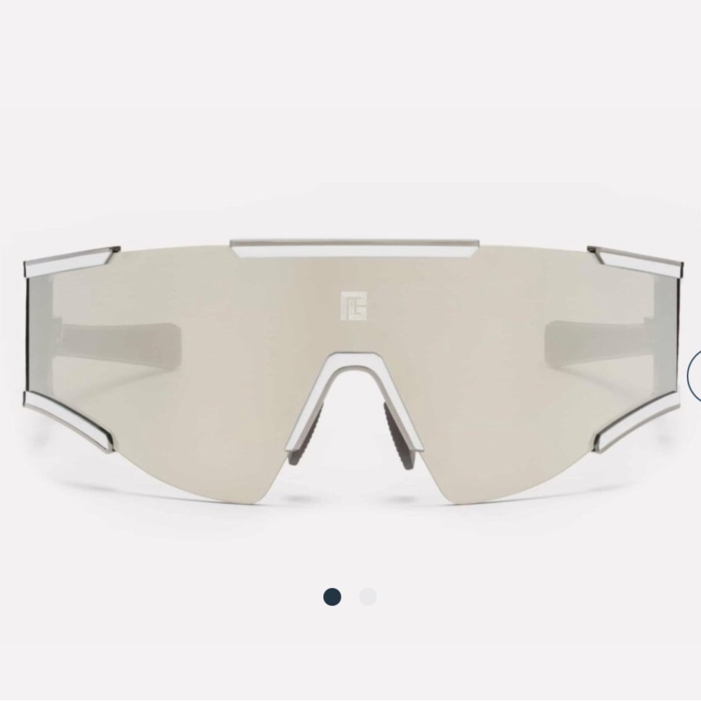 Balmain Flèche special edition Titanium Mirrored Shield Sunglasses